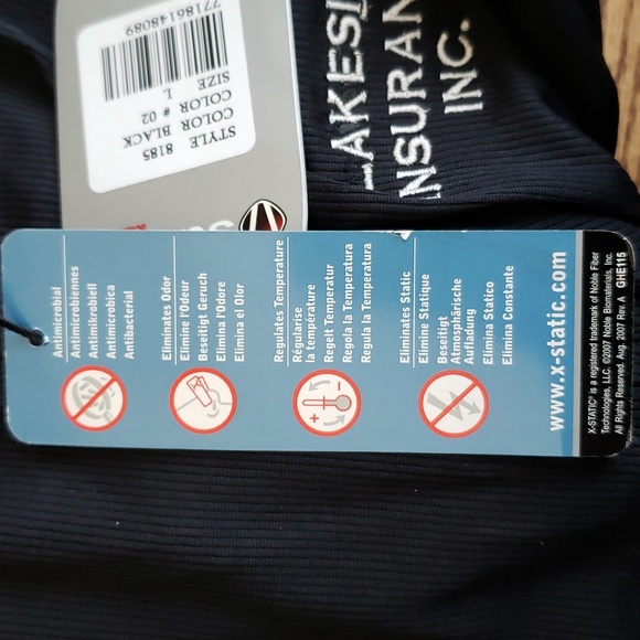 (L) NWT Sunice Silver X-Static Flow-Dry Moisture Wicking Performance Wear Golf - Picture 10 of 17